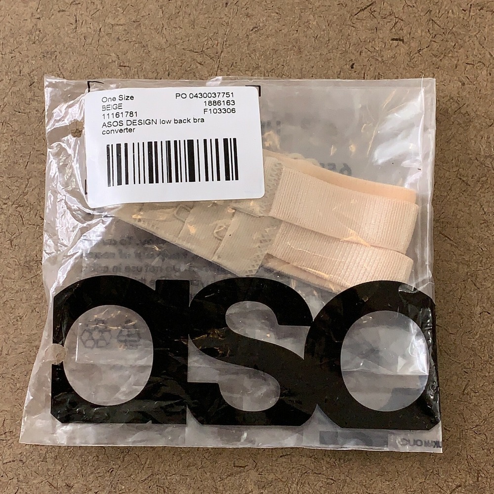 ASOS DESIGN Beige One Size 2 Pack Adjustable Low Back Bra Converters NWT